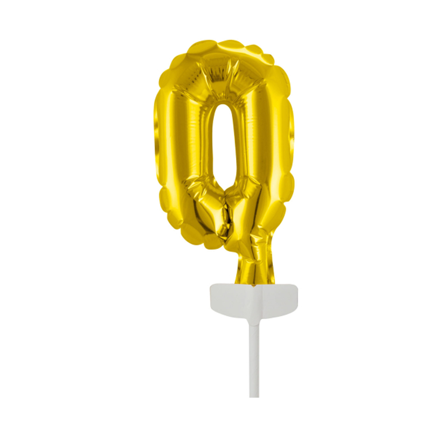 NEU Folienballon Cake Topper Zahl 0 Gold, ca. 13 cm