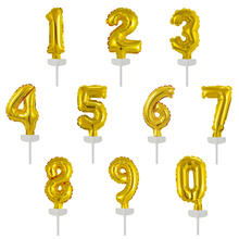 NEU Folienballon Cake Topper Zahlen 0-9, Gold, ca. 13 cm - Verschiedene Ziffern