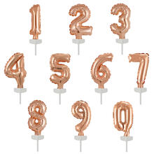NEU Folienballon Cake Topper Zahlen 0-9, Roségold, ca. 13 cm - Verschiedene Ziffern