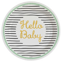 NEU Papp-Teller Hello Baby, 23cm, 8 Stck