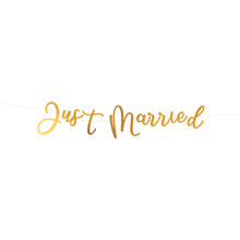 NEU Girlande Just Married, Gold, 91,5cm