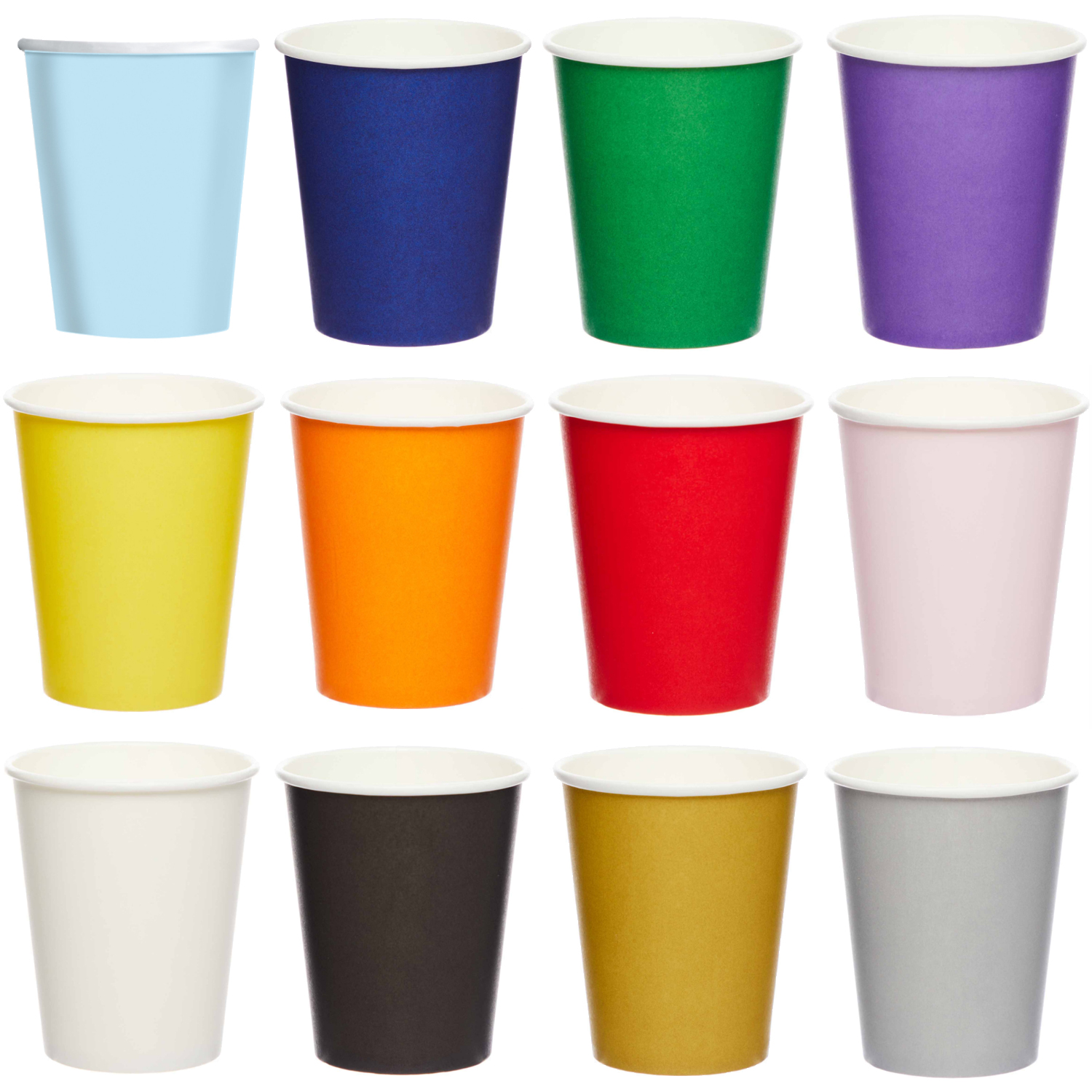 NEU Papp-Becher unifarben, ca. 237ml, 8 Stück - verschiedene Farben