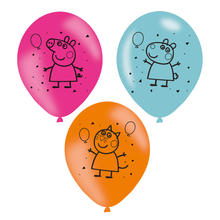 SALE Luftballons Peppa Wutz, ca. 27cm, 6 Stck - Peppa Pig Ballons Latexballons