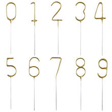NEU Wunderkerze Zahlen 0-9, ca. 14.5cm, Gold