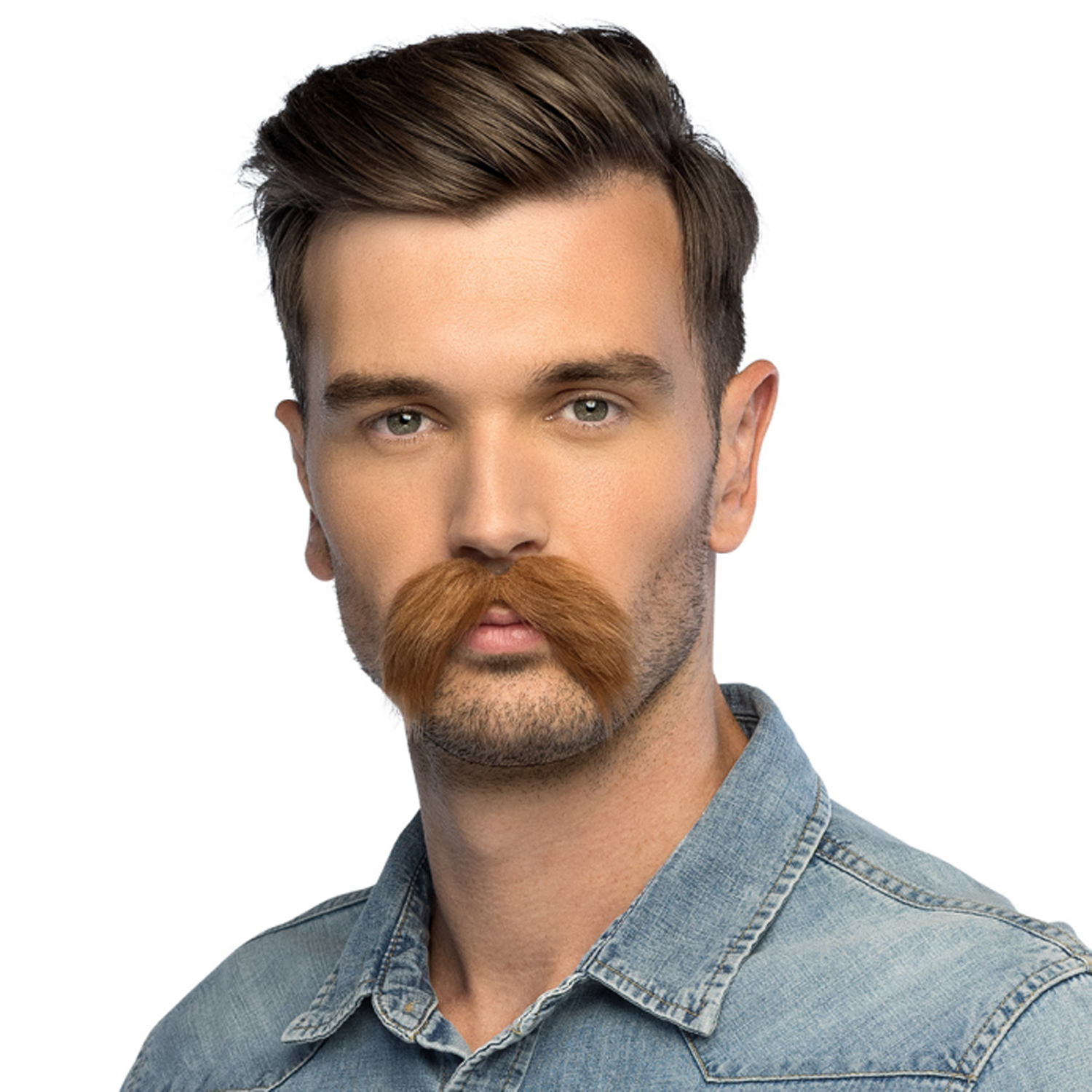 NEU Schnurbart buschiger Schnuzer, braun