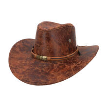Hut Cowboy Outlaw, Lederoptik, Einheitsgre, Braun
