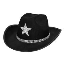 Hut Cowboy Taylor, mit Strass-Stern, Einheitsgre, Schwarz