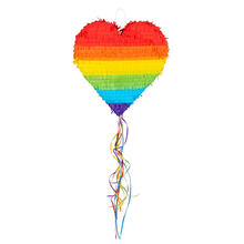 NEU Pinata Regenbogen-Herz, zum Ziehen, 37x36x7cm