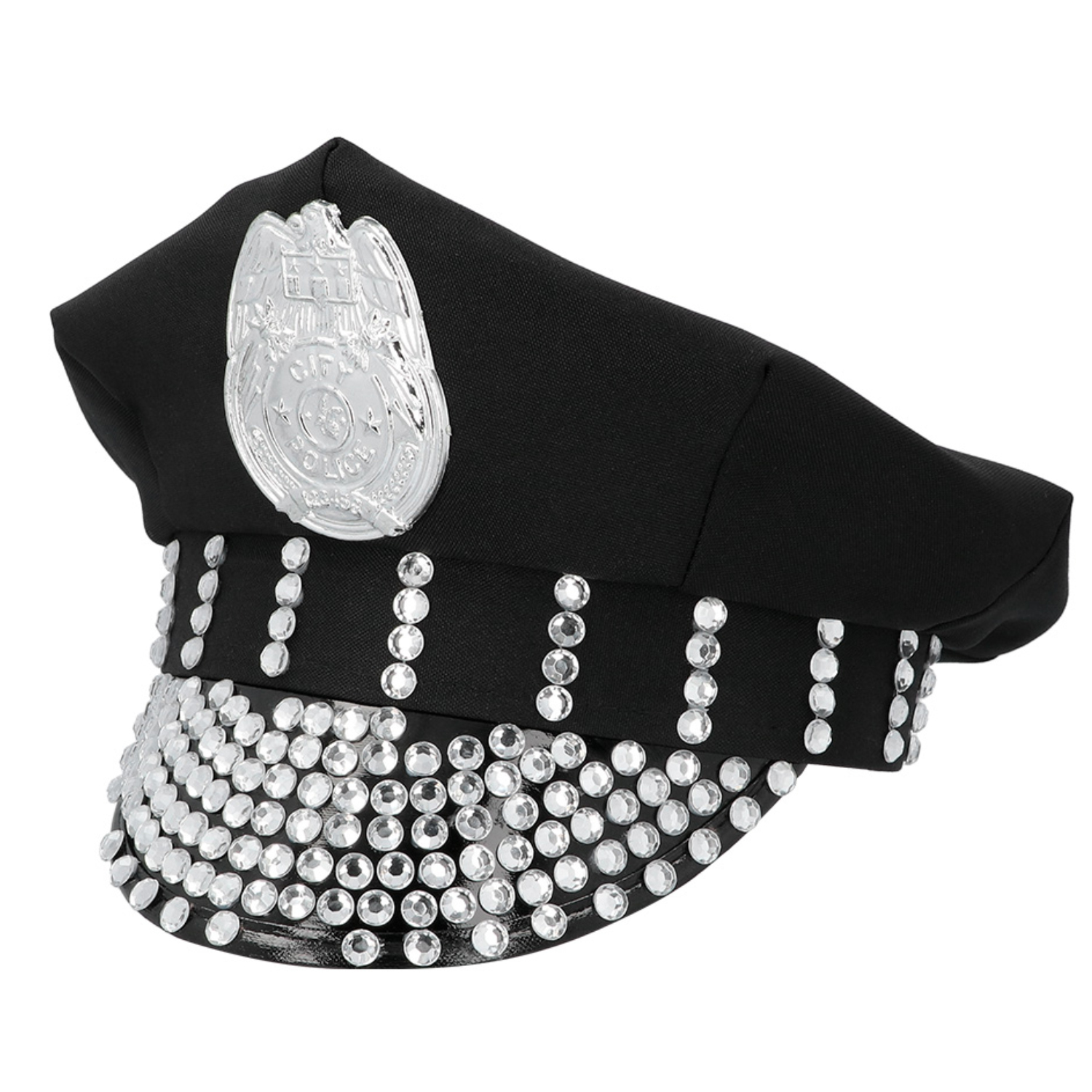 NEU Hut/Mütze Glamour Polizistin, mit Schmucksteinen