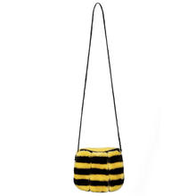 SALE Tasche Biene, mit Reissverschluss, gelb-schwarz gestreift, 18 x 19 cm