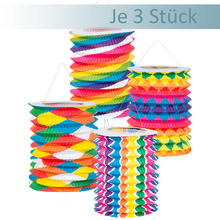 Zuglaternen  16 cm bunte Motive, sortiert 12 Stck