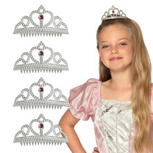 NEU Set Diademe fr Prinzessinen, 4 Stck, silber