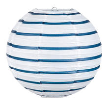 Lampion Navy Blau-Wei,  25 cm