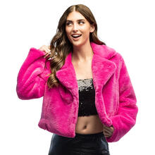 NEU Damen-Kost�m Pl�sch-Jacke kurz, pink, mit Taschen, Gr. M-L