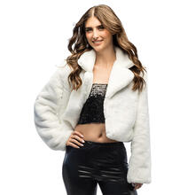 NEU Damen-Kost�m Pl�sch-Jacke kurz, wei�, mit Taschen, Gr. M-L