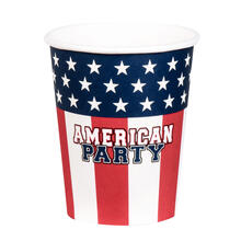 SALE Papp-Becher USA-Party, ca. 210ml, 10 Stck