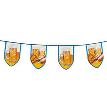 SALE Wimpelkette mit Weibierkrug, 8 m, Bayrische Dekoration, Bayrisches Fest, Blau-Wei