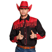 Herren-Hemd Cowboy, schwarz-rot, Gr. M