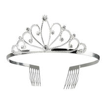 Diadem Knigin mit Diamanten, silber