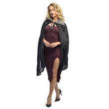 NEU Unisex-Kost�m Umhang Mittelalter, schwarz mit Pl�schkragen, ca. 113cm