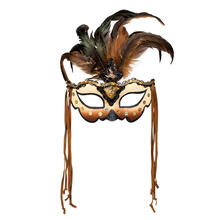 Maske Voodoo Mamba, Halbmaske mit Federn