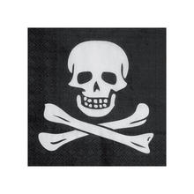 SALE Servietten Pirat Totenkopf schwarz 33x33cm 12 Stk.