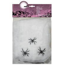 Spinnweben / Spinnennetz mit 3 Spinnen, 20g, weiß