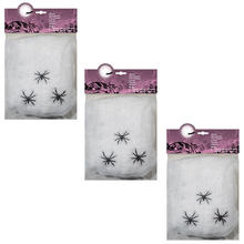 SPARPACK! Spinnweben / Spinnennetz mit 3 Spinnen 20g wei 24 St