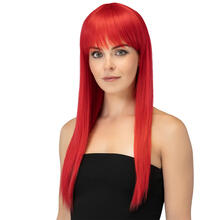 NEU Per�cke Valerina, Langhaar mit Pony, rot, Premium-Qualit�t