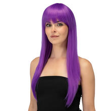 NEU Per�cke Valerina, Langhaar mit Pony, lila, Premium-Qualit�t