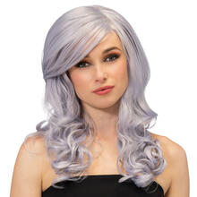 NEU Per�cke Julietta, Langhaar gewellt, grau, Premium-Qualit�t