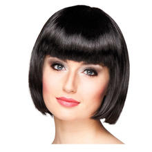 Percke Damen Foxy Bob, Pagenkopf mit Pony, Cabaret, schwarz