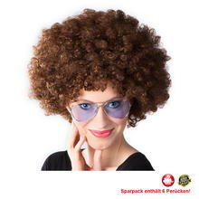 Percke Unisex Damen Super-Riesen-Afro Locken, braun - SPARPACK mit 6 Stck