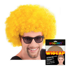 Perücke Unisex Herren Super-Riesen-Afro Locken, gelb - mit Haarnetz