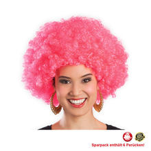 Perücke Unisex Damen Super-Riesen-Afro Locken, pink - SPARPACK mit 6 Stück