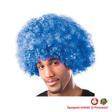 Percke Unisex Herren Super-Riesen-Afro Locken, blau - SPARPACK mit 12 Stck