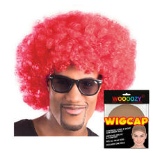 Perücke Unisex Herren Super-Riesen-Afro Locken, rot - mit Haarnetz