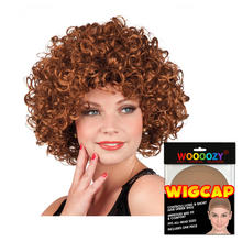 Percke Damen Candice gelockt, braun - mit Haarnetz