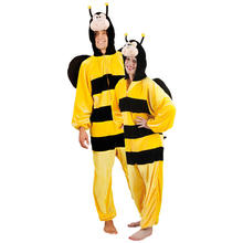 Damen- und Herren-Kostüm Overall Biene, Gr. M-L bis 180cm Körpergröße - Plüschkostüm, Tierkostüm