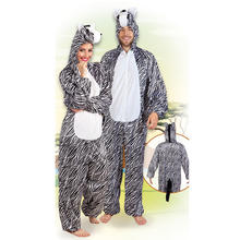 Damen- und Herren-Kostm Overall Zebra, Gr. S bis 165cm Krpergre - Plschkostm, Tierkostm