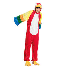 Damen- und Herren-Kostüm Overall Papagei, Gr. S bis 165cm Körpergröße - Plüschkostüm, Tierkostüm