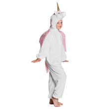 Kinder-Kostüm Overall Einhorn, Gr. S bis 116cm Körpergröße - Plüschkostüm, Tierkostüm