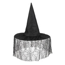 Hut Hexe Seda mit Spinnennetz-Schleier