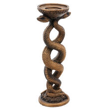 SALE Schlangen-Kerzenhalter in Bronzeoptik aus Polyresin, Gre ca. 11 cm x 12 cm x 31 cm