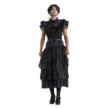 SALE Damen-Kostm Wednesday Addams Prom-Night Ballkleid, schwarz, Gr. XS