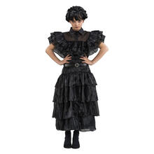 NEU Kinder-Kostm Wednesday Addams Prom-Night Ballkleid, schwarz, Gr. 140