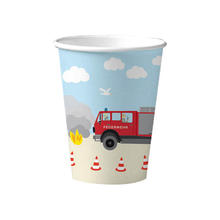 SALE Becher, recycelbar aus Pappe, Feuerwehr 8 Stk. 0,2 ltr.