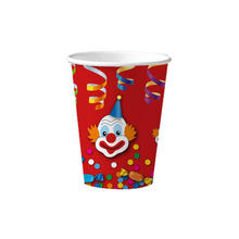 Becher, recycelbar aus Pappe, Clown 10 Stk. 0,2 ltr.