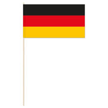 NEU Papierflaggen Deutschland mit 39 cm Stab, 12 x 21 cm, 10 Stck