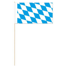NEU Papierflaggen Bayern mit 39 cm Stab, 12 x 21 cm, 10 Stck